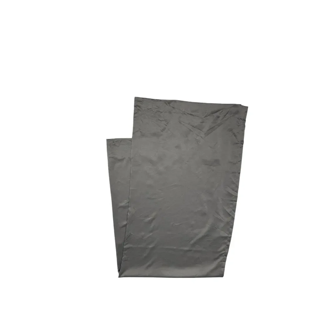 1 Single Gray Faux Silk Satin Curtain Panel Drape Rod Pocket 84 Long x 54 Wide